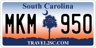 SC license plate MKM950