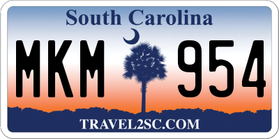 SC license plate MKM954