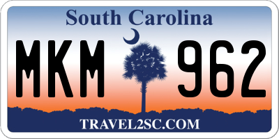 SC license plate MKM962