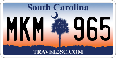 SC license plate MKM965
