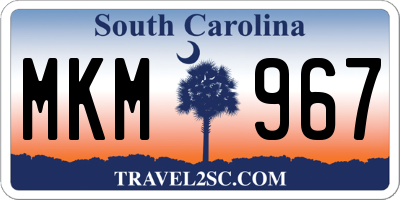 SC license plate MKM967