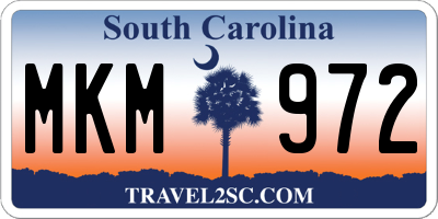 SC license plate MKM972