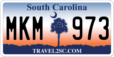 SC license plate MKM973