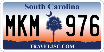 SC license plate MKM976