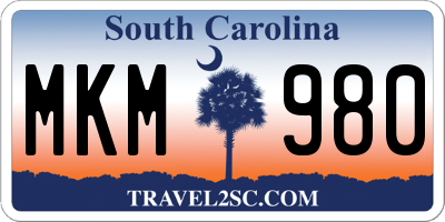 SC license plate MKM980