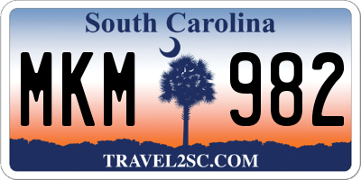 SC license plate MKM982
