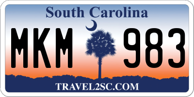 SC license plate MKM983