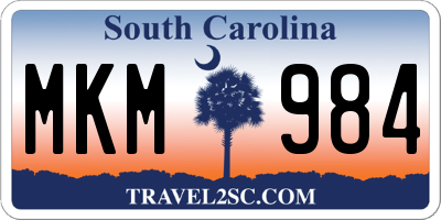 SC license plate MKM984