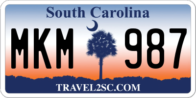 SC license plate MKM987