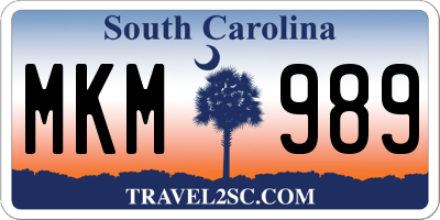 SC license plate MKM989