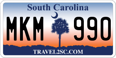 SC license plate MKM990