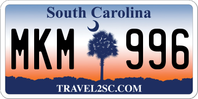SC license plate MKM996