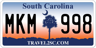 SC license plate MKM998