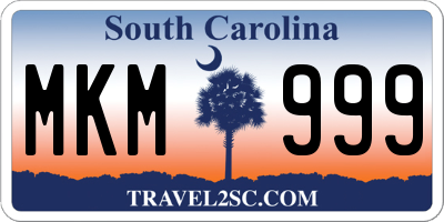SC license plate MKM999