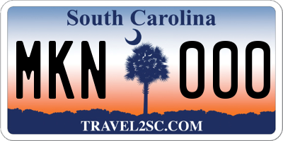 SC license plate MKN000