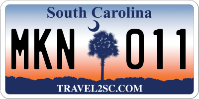 SC license plate MKN011