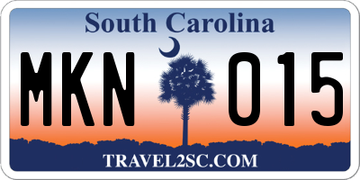 SC license plate MKN015