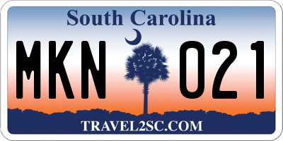 SC license plate MKN021