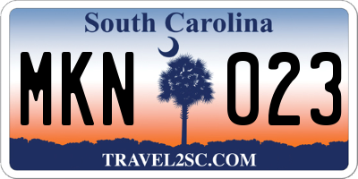 SC license plate MKN023