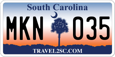 SC license plate MKN035