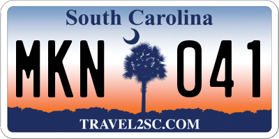 SC license plate MKN041
