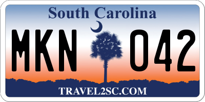 SC license plate MKN042