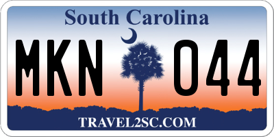 SC license plate MKN044