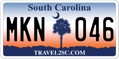 SC license plate MKN046