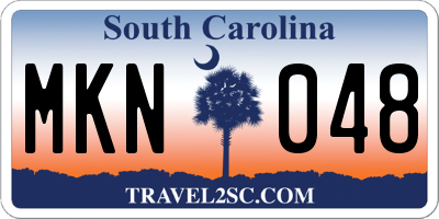 SC license plate MKN048