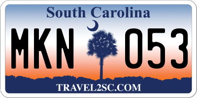 SC license plate MKN053