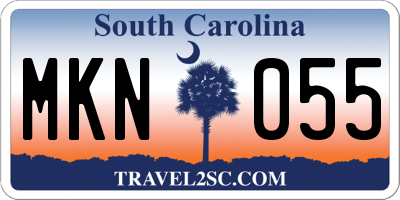 SC license plate MKN055