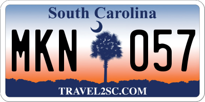 SC license plate MKN057