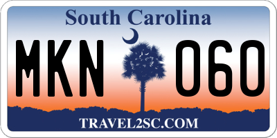 SC license plate MKN060