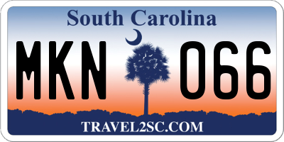 SC license plate MKN066