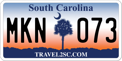 SC license plate MKN073