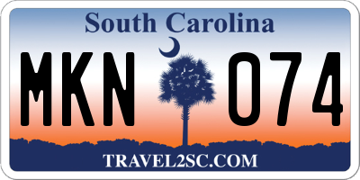 SC license plate MKN074