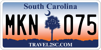 SC license plate MKN075