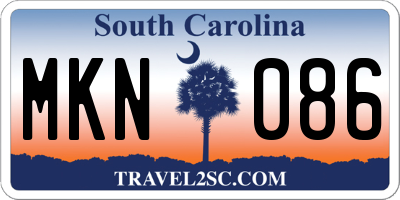 SC license plate MKN086