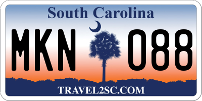 SC license plate MKN088
