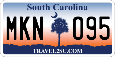 SC license plate MKN095