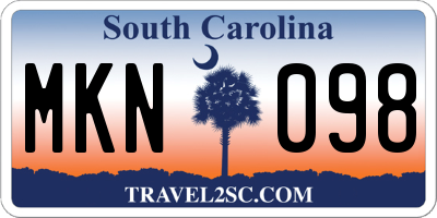 SC license plate MKN098