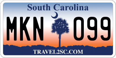 SC license plate MKN099