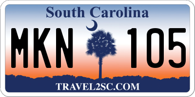SC license plate MKN105