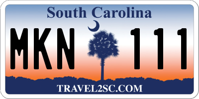 SC license plate MKN111