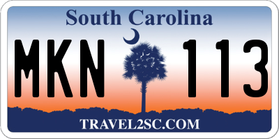 SC license plate MKN113