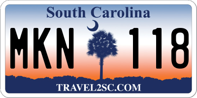 SC license plate MKN118