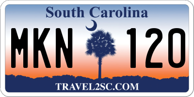 SC license plate MKN120