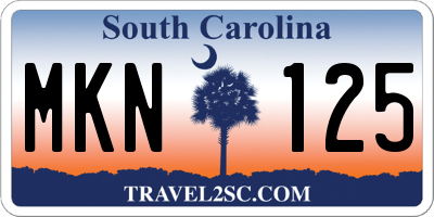 SC license plate MKN125