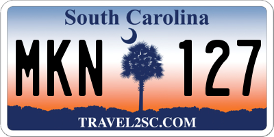SC license plate MKN127