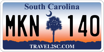 SC license plate MKN140